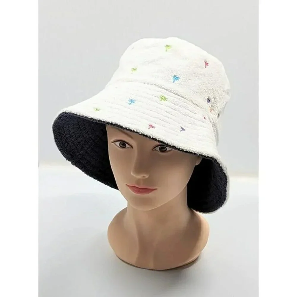 Jocelyn Women's The Palm Beach Bucket Hat in White O/S (MSRP $75)